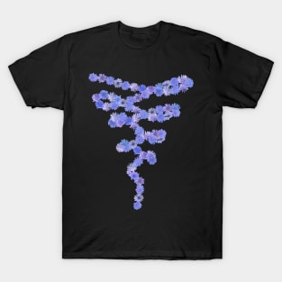 Blue and Purple Chicory Flowers Chain T-Shirt